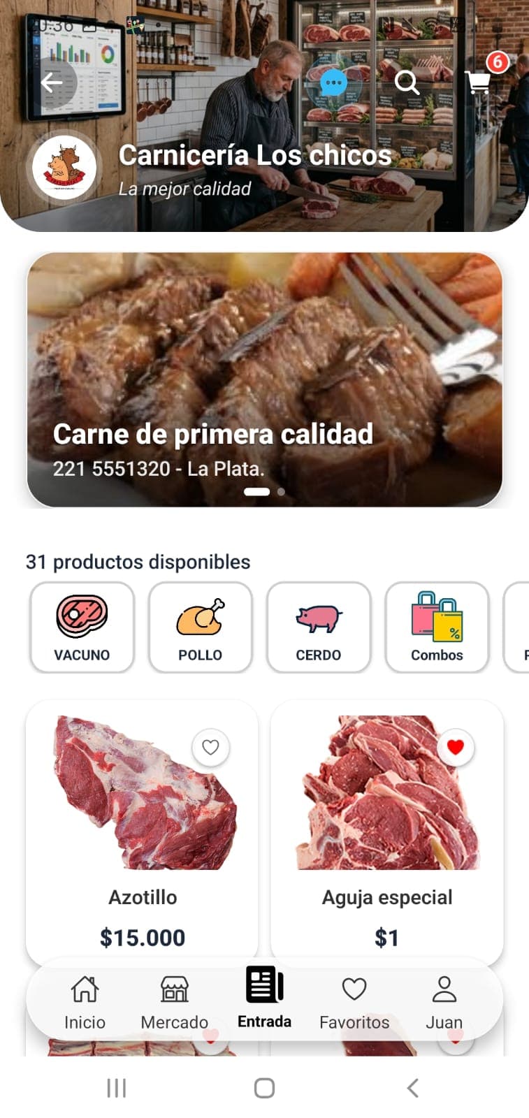 Tienda personalizada en la app